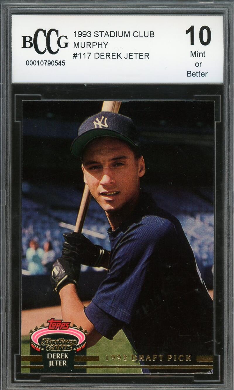 1993 Stadium Club Murphy #117 Derek Jeter Rookie Card BGS BCCG 10 Mint+ Image 1