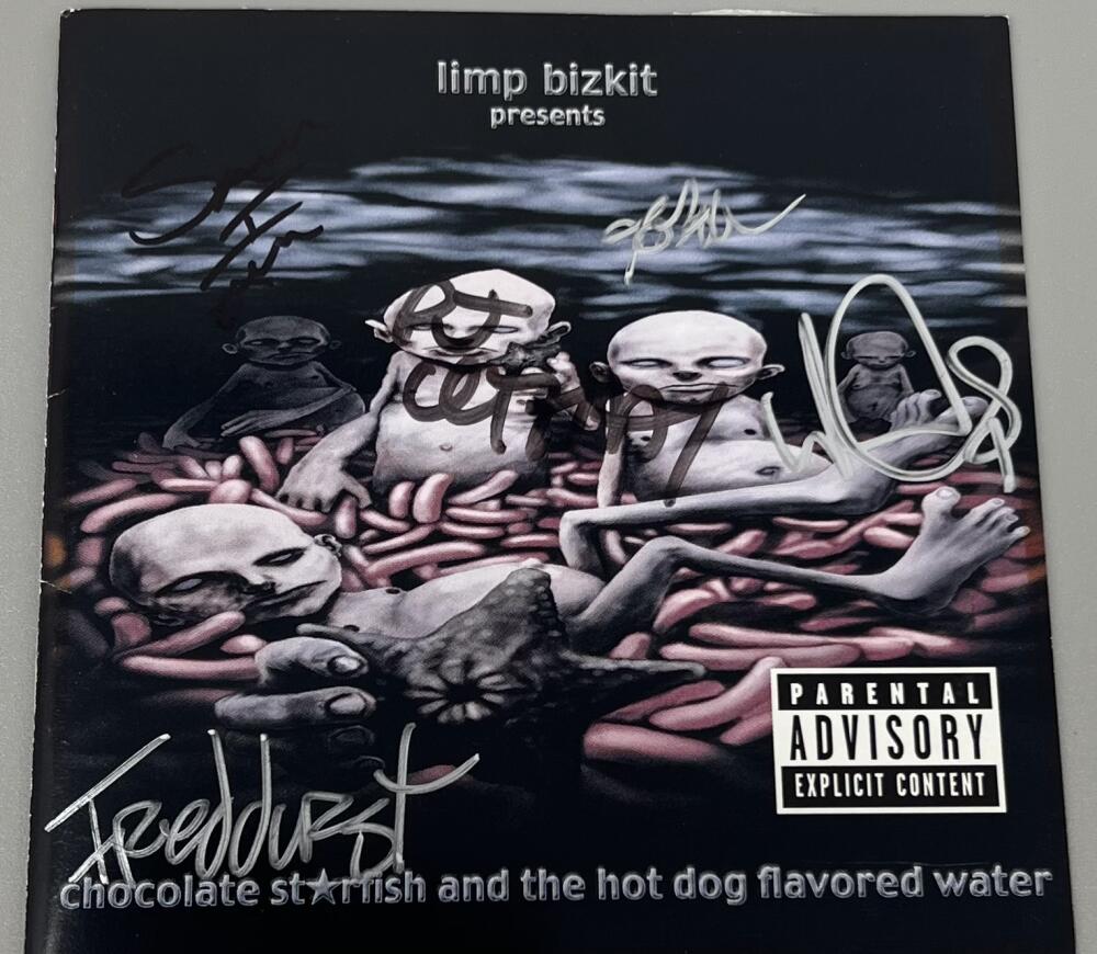 Interscope Records Autograph Limp Bizkit Multi-Sined CD Insert JSA