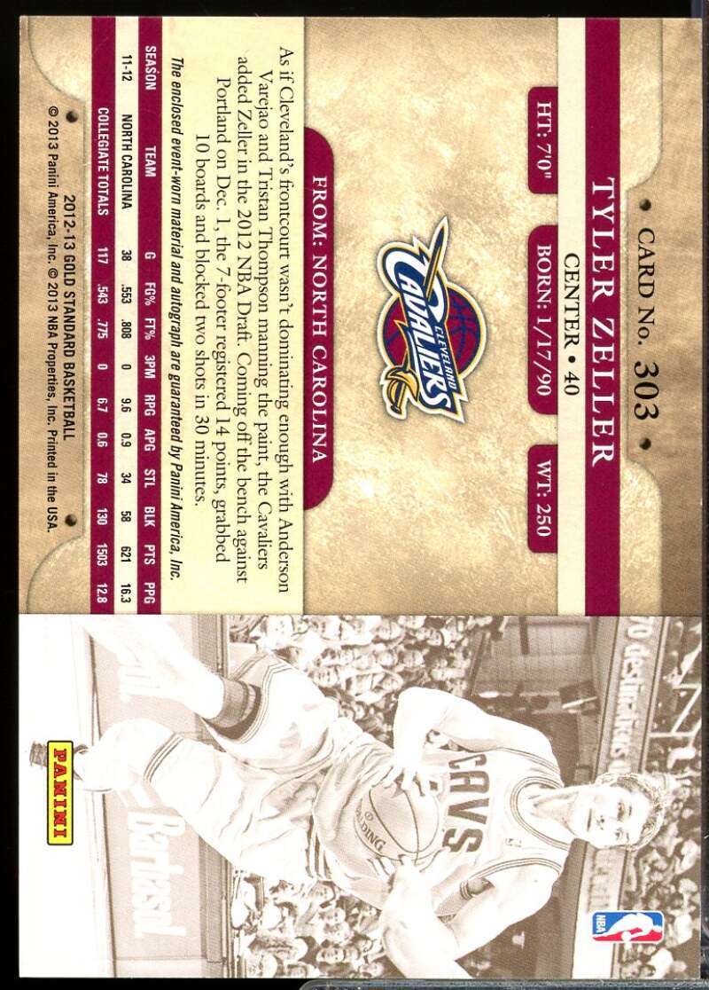 Tyler Zeller Rookie Card 2012-13 Panini Gold Standard Jersey Autograph #303  Image 2