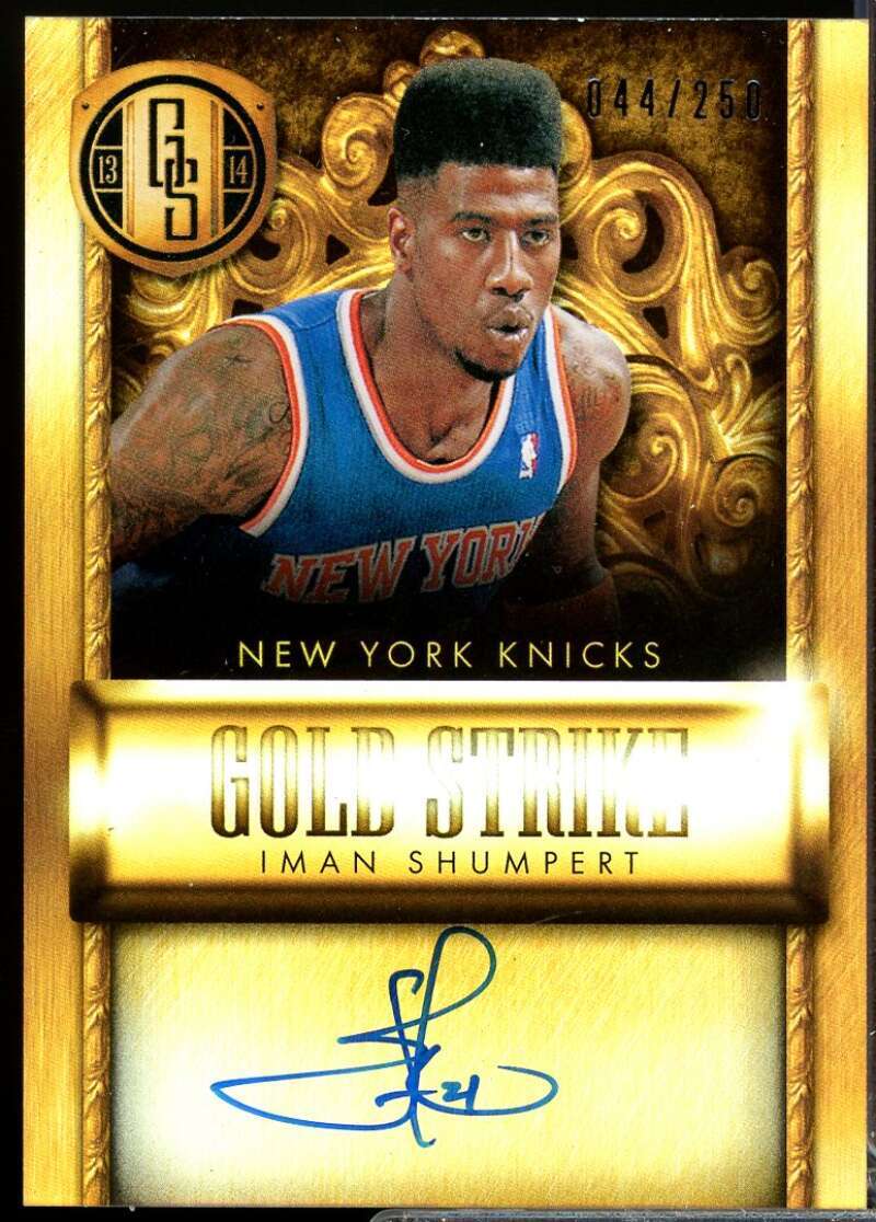 Iman Shumpert /250 Card 2013-14 Panini Gold Standard Gold Strike Autograph #2  Image 1