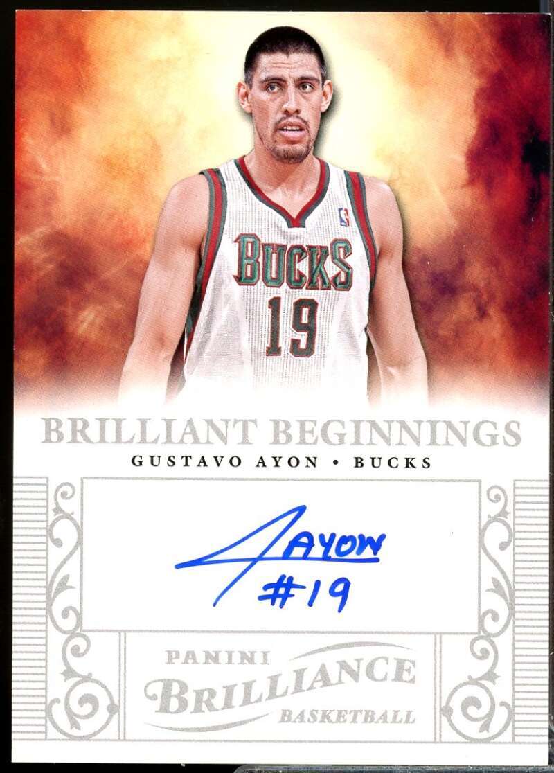 Gustavo Ayon Card 2012-13 Panini Brilliance Brilliant Beginnings Autographs #23  Image 1