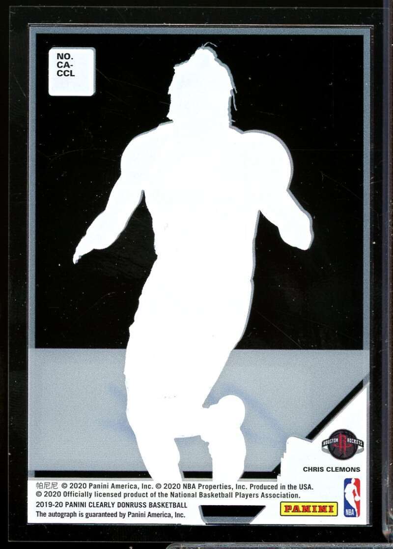 Chris Clemons Card 2019-20 Clearly Donruss Rated Rookie Autographs #27  Image 2