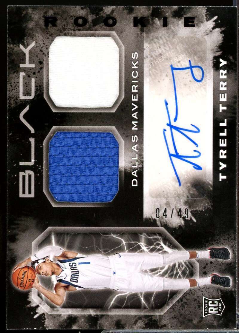 Tyrell Terry /49 2020-21 Panini Black Rookie Jersey Memorabilia Autographs #40  Image 1
