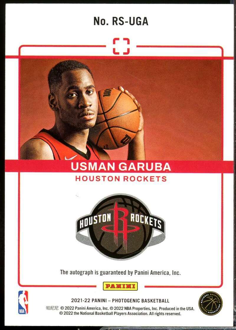 Usman Garuba Card 2021-22 Panini PhotoGenic Rookie Autographs #27  Image 2