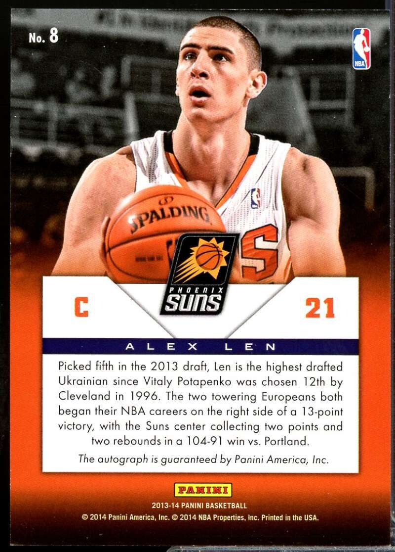 Alex Len Rookie Card 2013-14 Panini First Impressions Autographs #8  Image 2