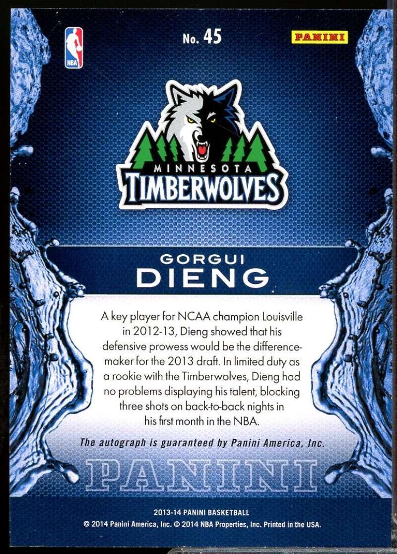 Gorgui Dieng Rookie Card 2013-14 Panini Rising Tide Autographs #45  Image 2