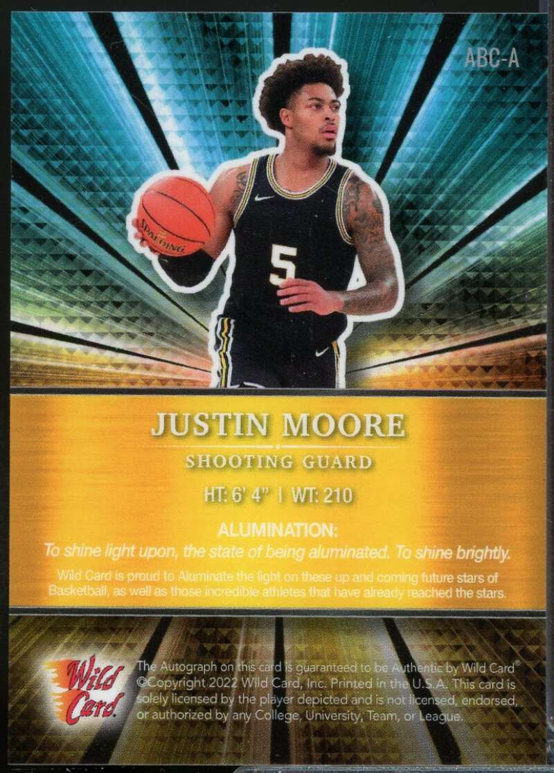 Justin Moore /25 2021-22 Wild Alumination Autographs Holo Teal Mosaic #ABCA  Image 2
