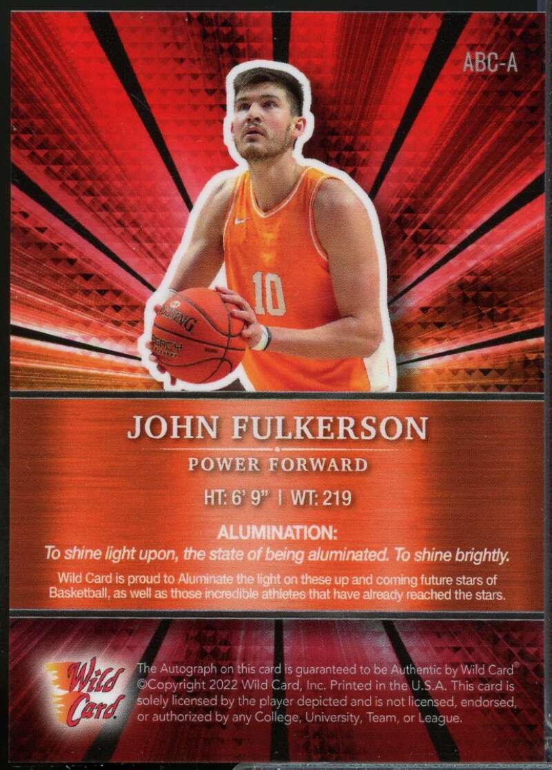 John Fulkerson /75 2021-22 Wild Alumination Autograph Holo Red Mosaic #ABCA  Image 2