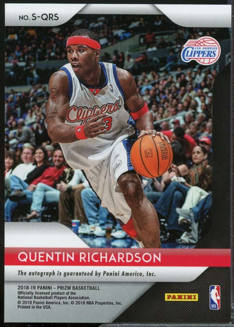 Quentin Richardson Card 2018-19 Panini Prizm Signatures Autograph #43  Image 2