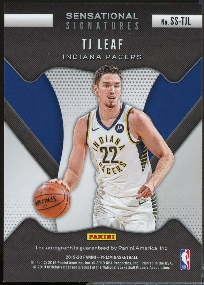 TJ Leaf Card 2019-20 Panini Prizm Sensational Signatures Autograph #28  Image 2