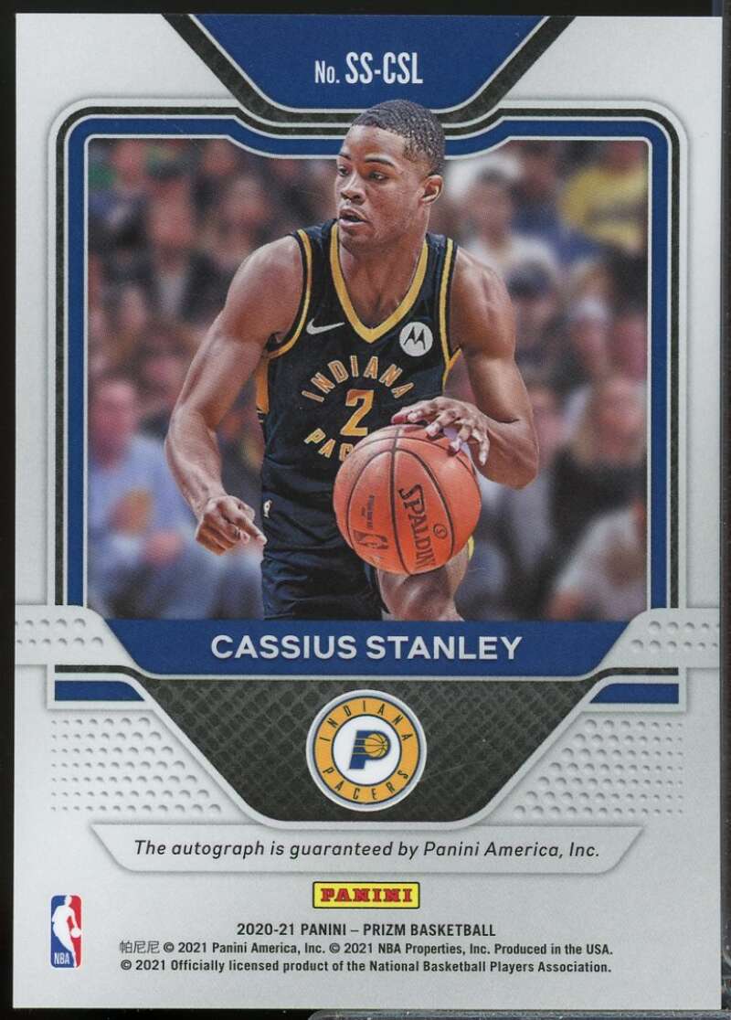 Cassius Stanley Rookie 2020-21 Panini Prizm Sensational Signature Autograph #76  Image 2