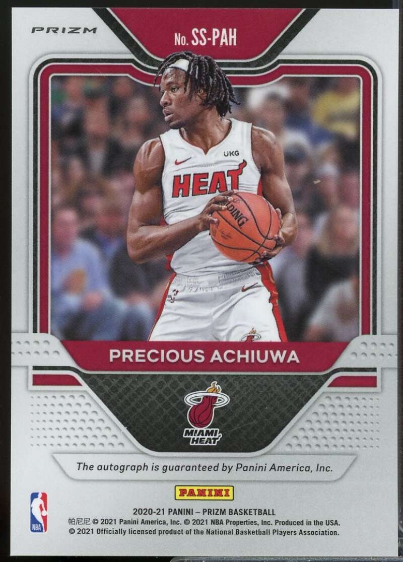Precious Achiuwa Rookie 2020-21 Prizm Sensational Signature Auto Choice #70  Image 2