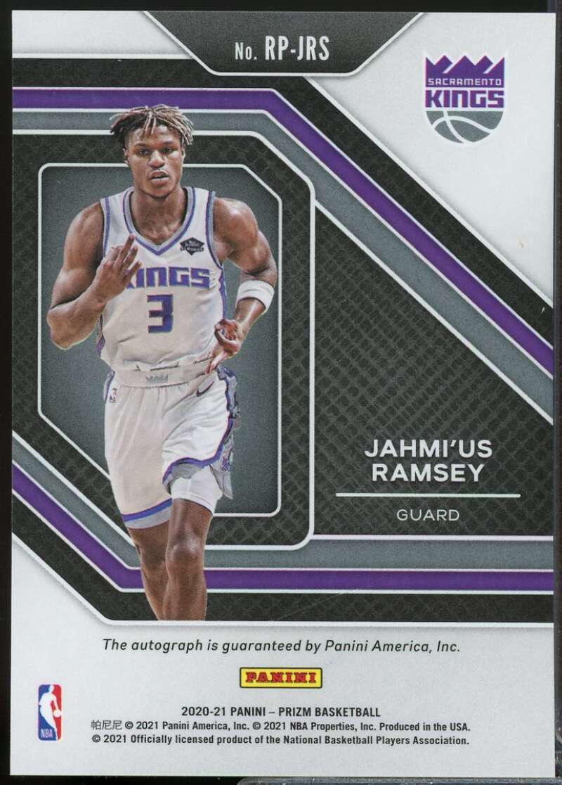 Jahmi'us Ramsey Card 2020-21 Panini Prizm Rookie Penmanship Autograph #9  Image 2
