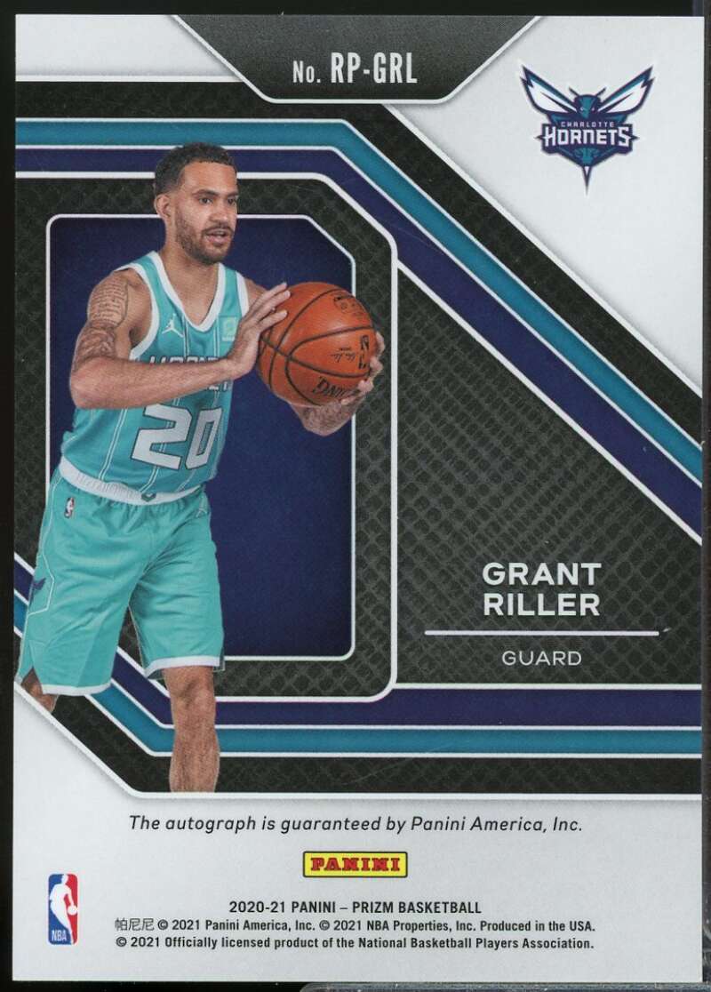 Grant Riller Card 2020-21 Panini Prizm Rookie Penmanship Autograph #16  Image 2