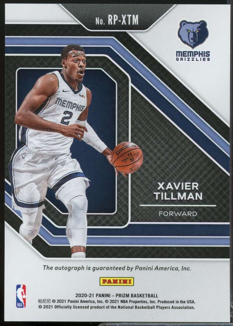 Xavier Tillman Card 2020-21 Panini Prizm Rookie Penmanship Autograph #32  Image 2