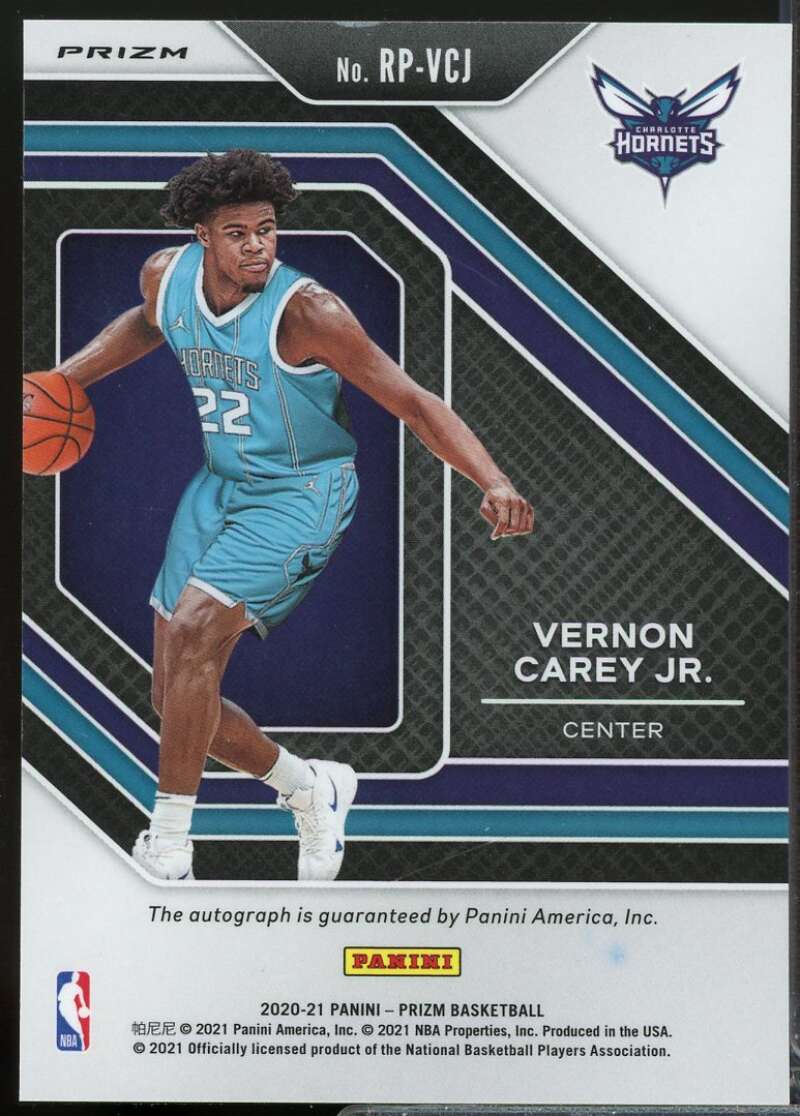 Vernon Carey Jr. 2020-21 Panini Prizm Rookie Penmanship Autograph Silver #22  Image 2