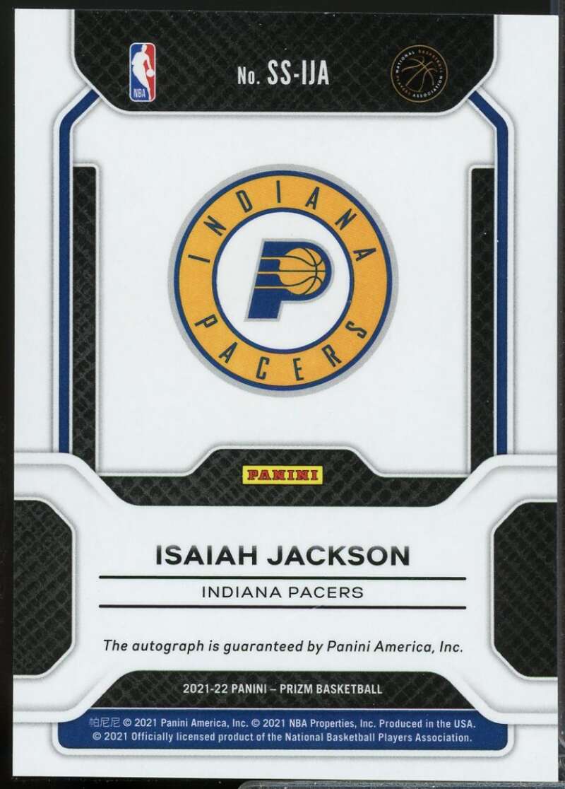 Isaiah Jackson Rookie 2021-22 Panini Prizm Sensational Signatures Autograph #72  Image 2