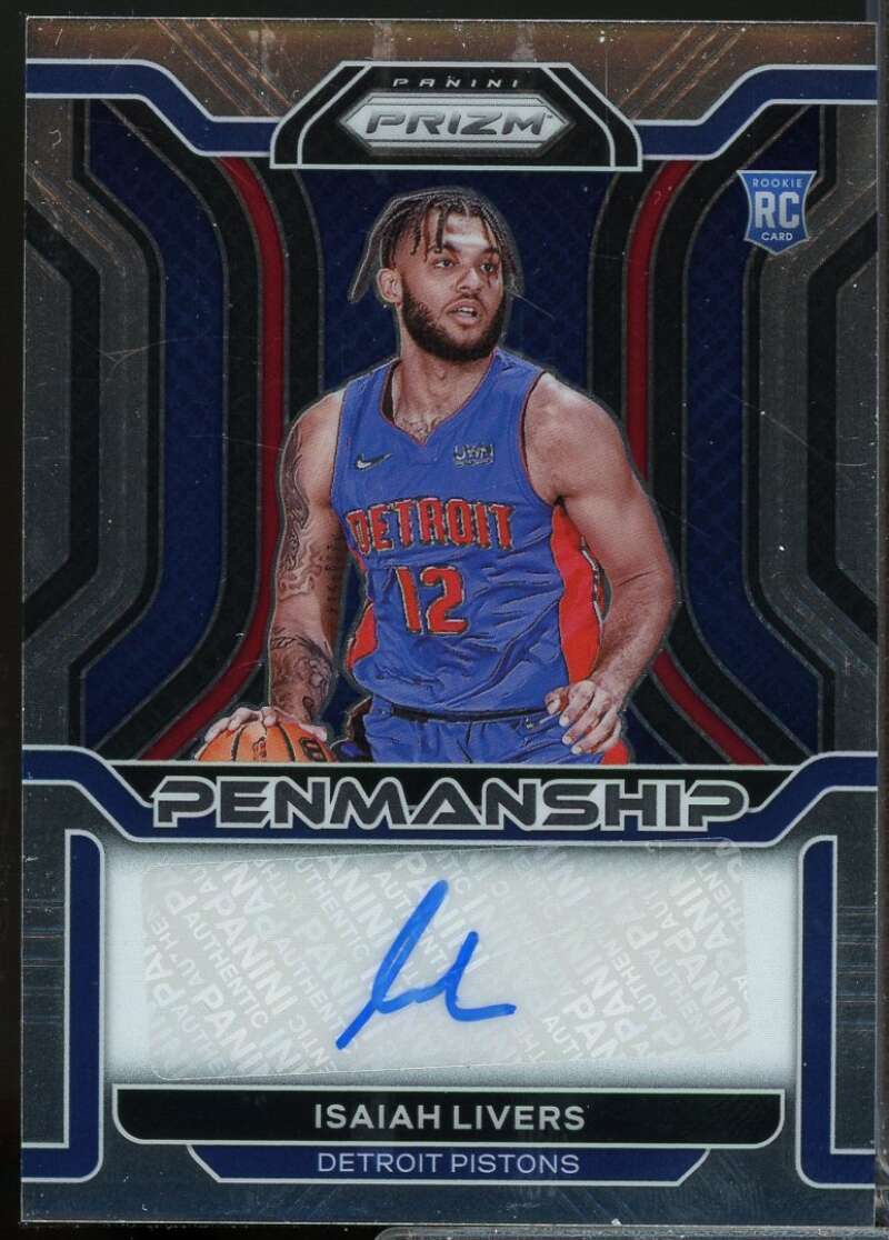 Isaiah Livers Card 2021-22 Panini Prizm Rookie Penmanship Autograph #35  Image 1