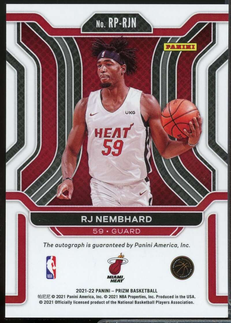 RJ Nembhard Card 2021-22 Panini Prizm Rookie Penmanship Autograph #43  Image 2