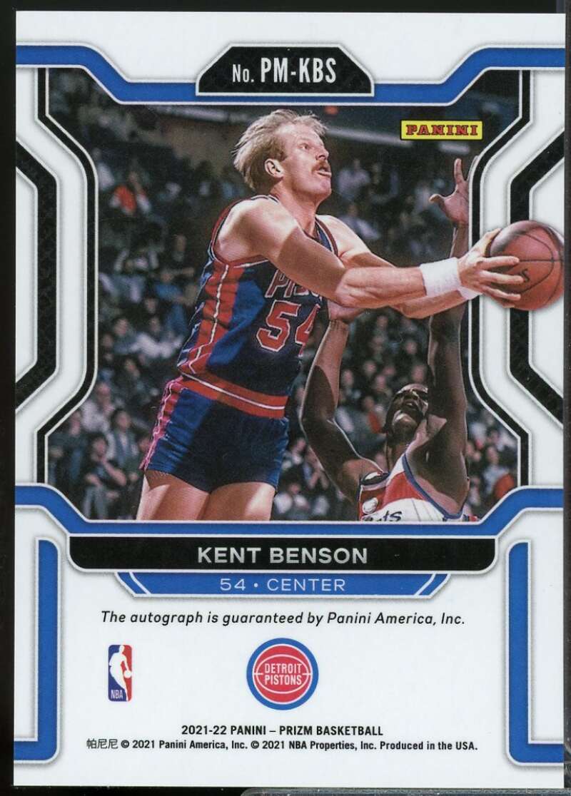 Kent Benson Card 2021-22 Panini Prizm Penmanship Autograph #27  Image 2