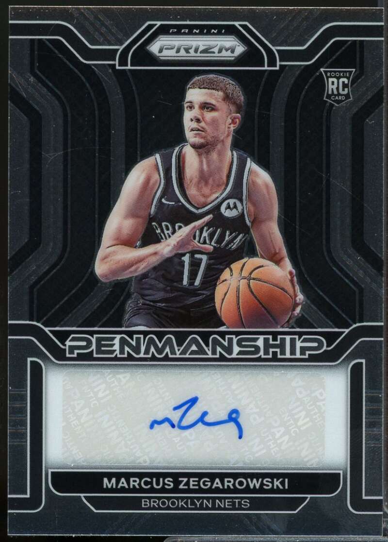 Marcus Zegarowski Card 2021-22 Panini Prizm Rookie Penmanship Autograph #48  Image 1