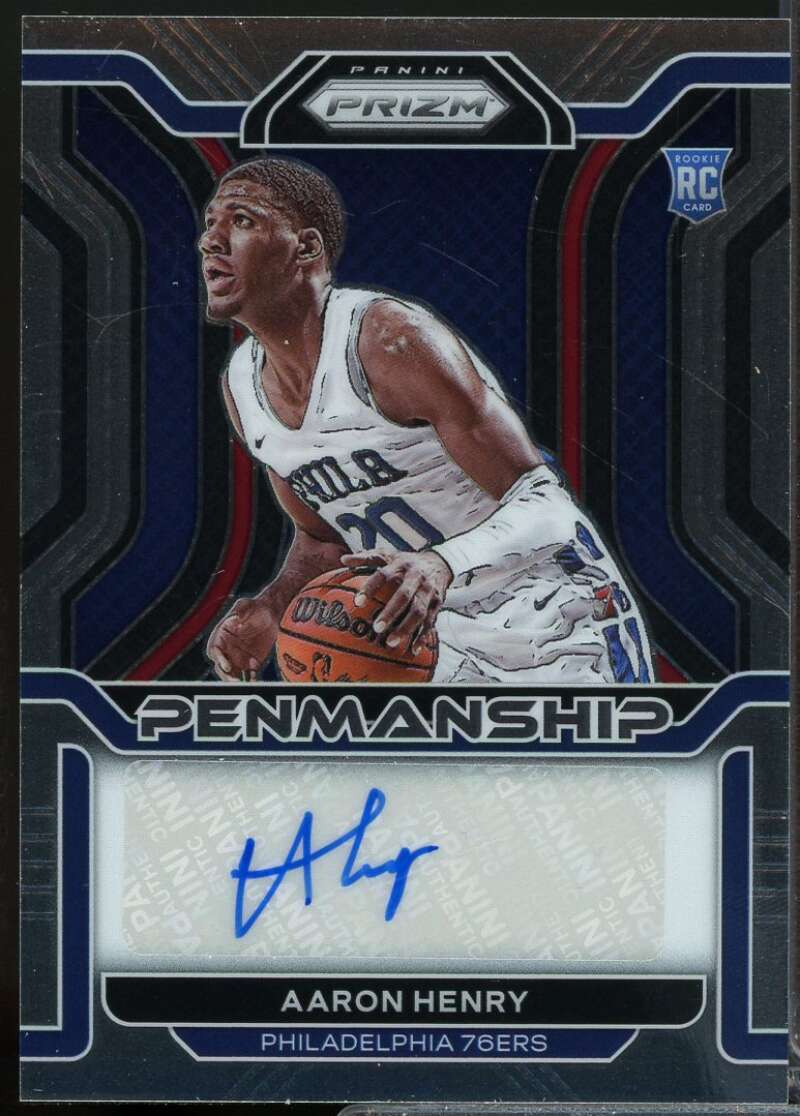 Aaron Henry Card 2021-22 Panini Prizm Rookie Penmanship Autograph #37  Image 1