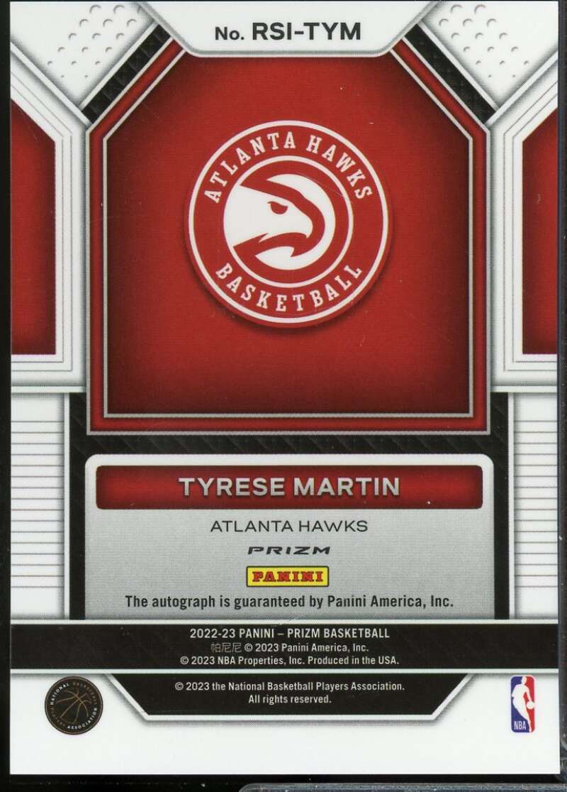 Tyrese Martin 2022-23 Panini Prizm Rookie Signatures Autograph Blue Wave #46  Image 2