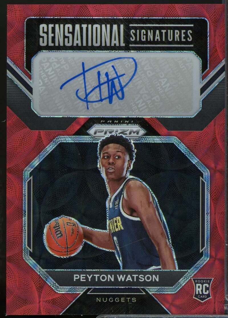 Peyton Watson Rookie 2022-23 Prizm Sensational Signatures Autograph Choice #64  Image 1
