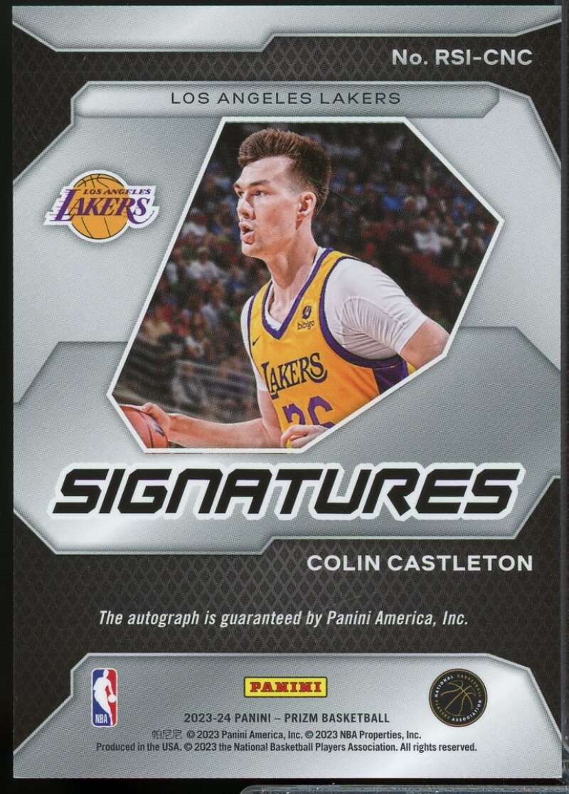 Colin Castleton Card 2023-24 Panini Prizm Rookie Signatures Autograph #41  Image 2