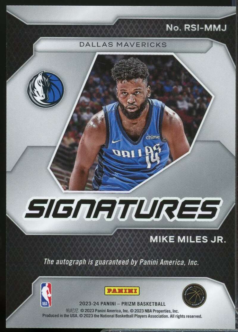 Mike Miles Jr. Card 2023-24 Panini Prizm Rookie Signatures Autograph #4  Image 2