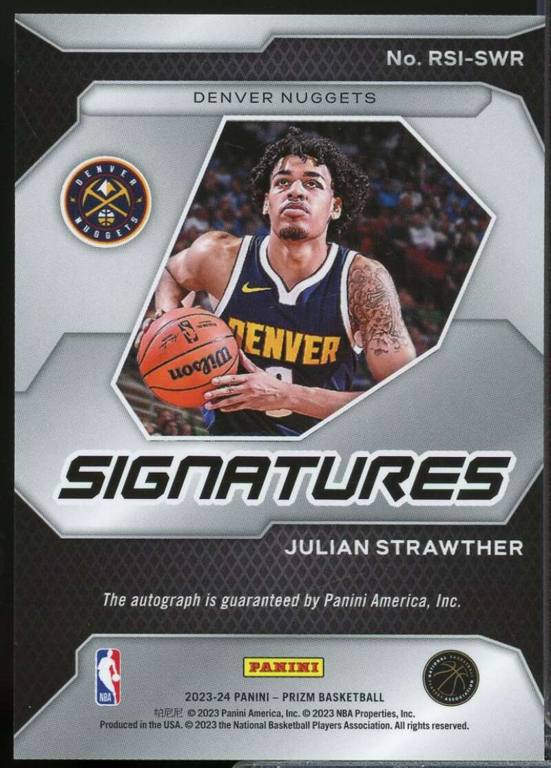 Julian Strawther Card 2023-24 Panini Prizm Rookie Signatures Autograph #28  Image 2