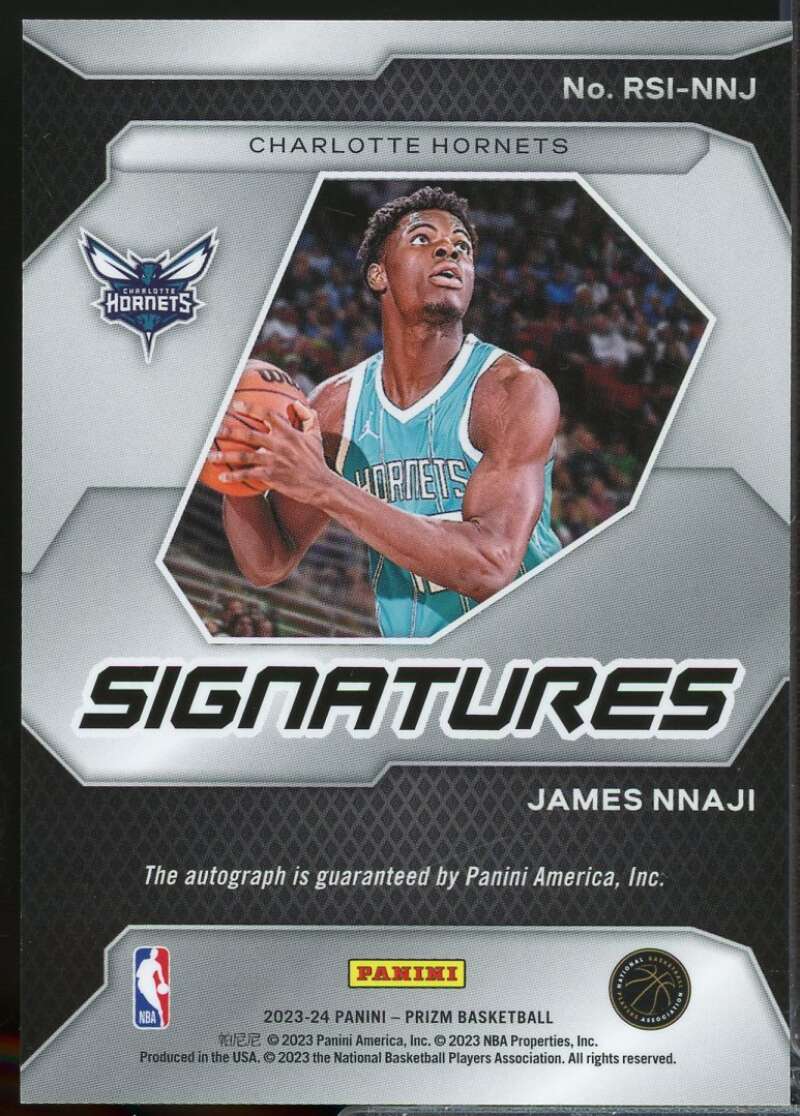 James Nnaji Card 2023-24 Panini Prizm Rookie Signatures Autograph #14  Image 2