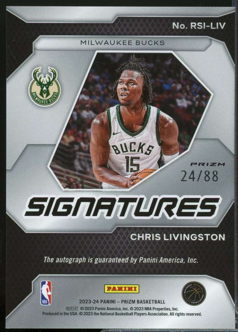 Chris Livingston /88 2023-24 Panini Prizm Rookie Signatures Auto Choice #48  Image 2