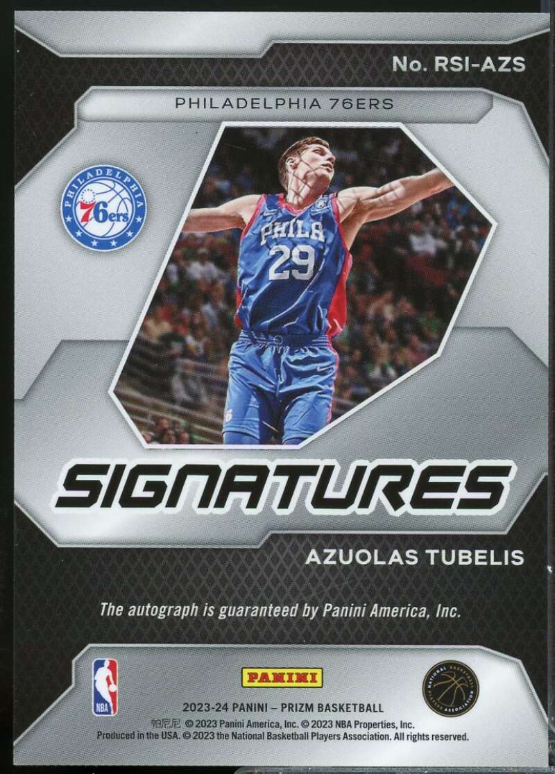 Azuolas Tubelis Card 2023-24 Panini Prizm Rookie Signatures Autograph #32  Image 2