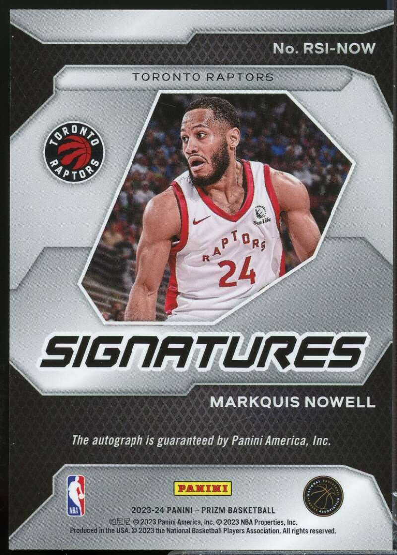 Markquis Nowell Card 2023-24 Panini Prizm Rookie Signatures Autograph #23  Image 2