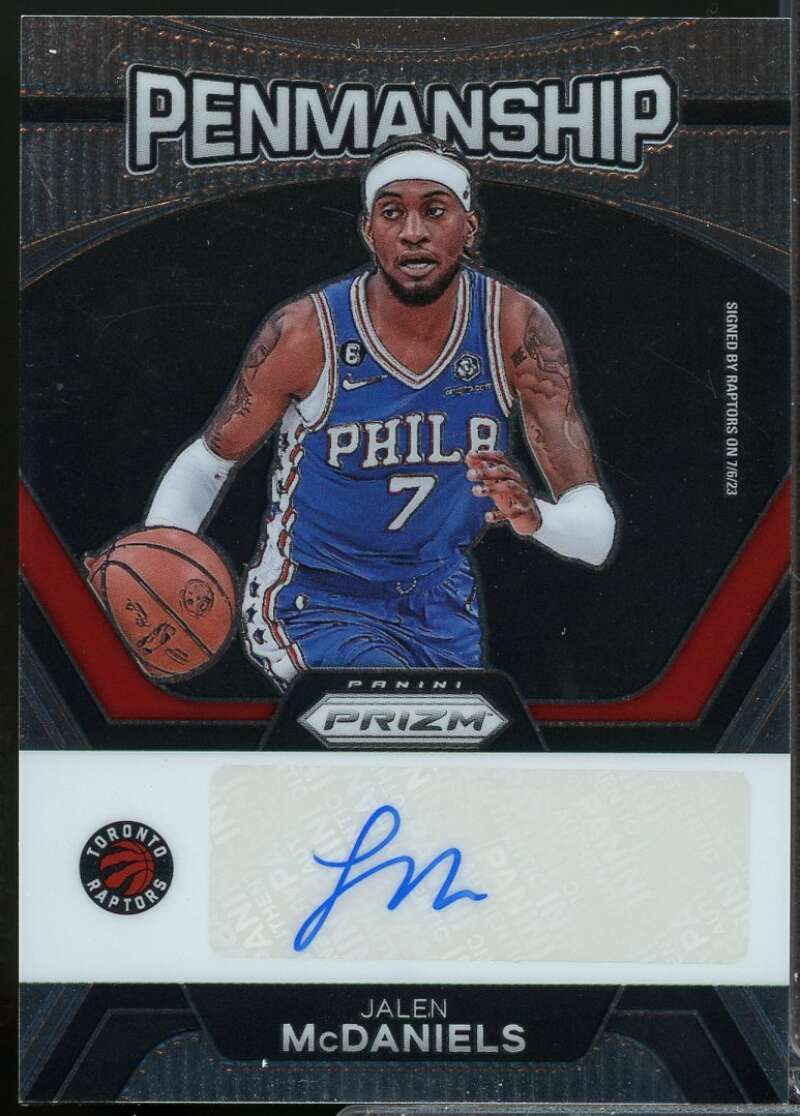 Jalen McDaniels Card 2023-24 Panini Prizm Penmanship Autograph #24  Image 1