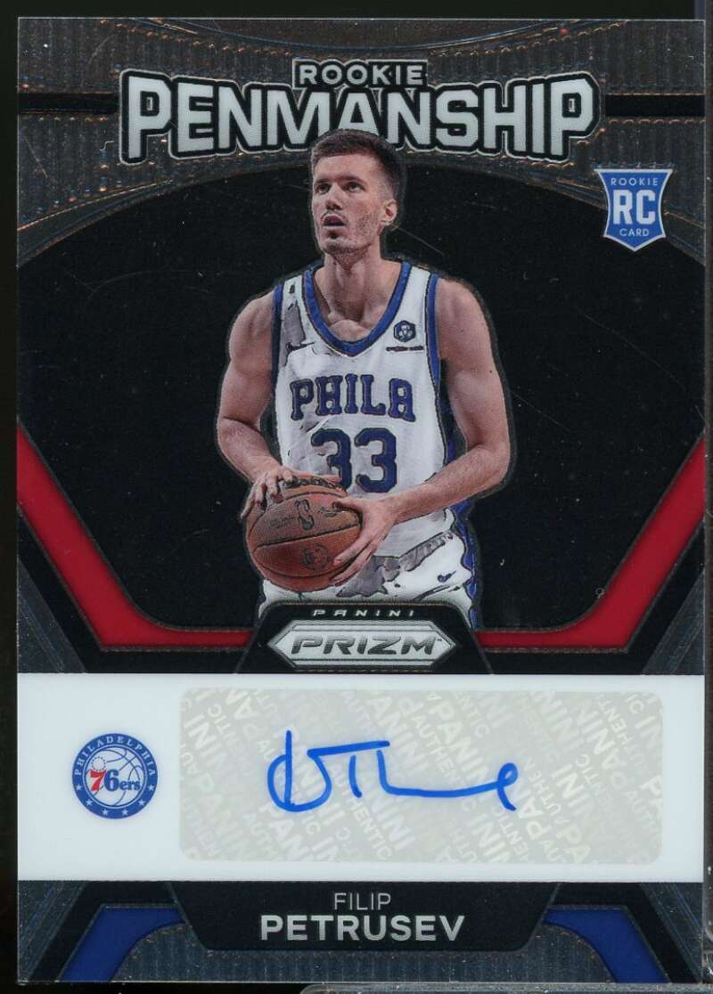 Filip Petrusev Card 2023-24 Panini Prizm Rookie Penmanship Autograph #13  Image 1