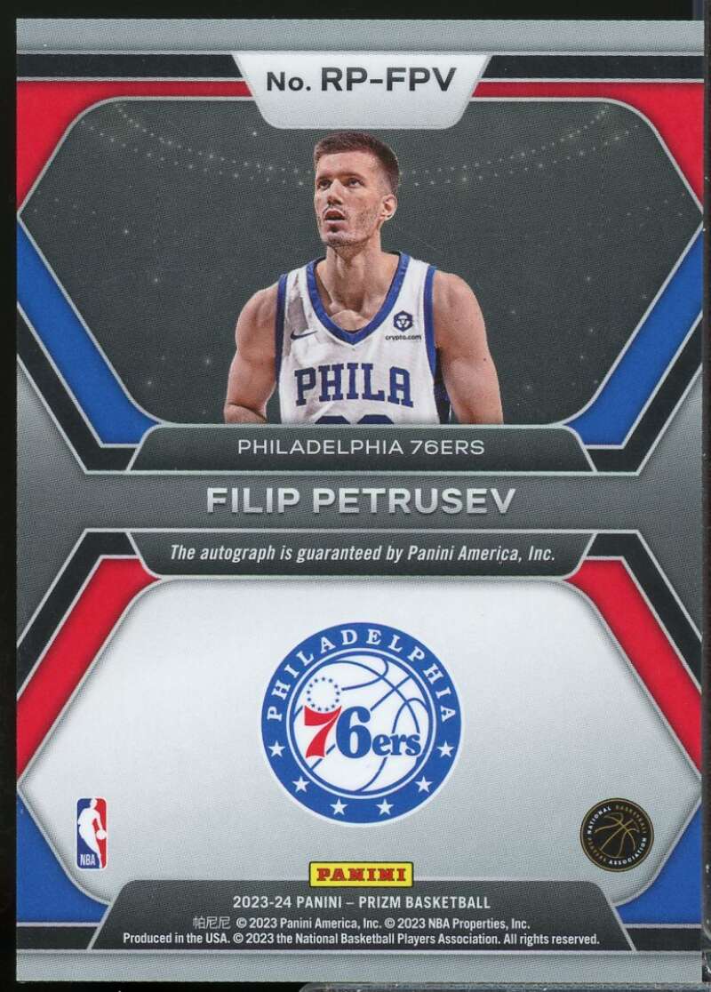 Filip Petrusev Card 2023-24 Panini Prizm Rookie Penmanship Autograph #13  Image 2