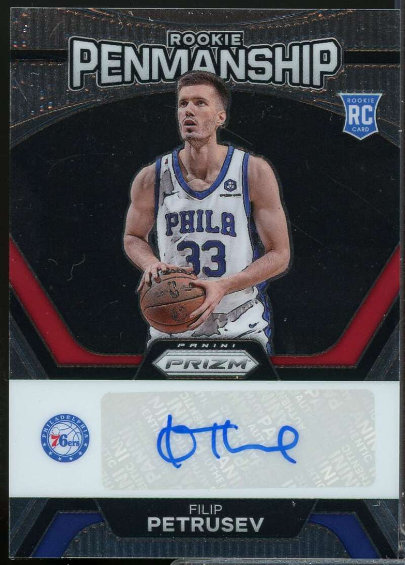 Filip Petrusev Card 2023-24 Panini Prizm Rookie Penmanship Autograph #13  Image 1