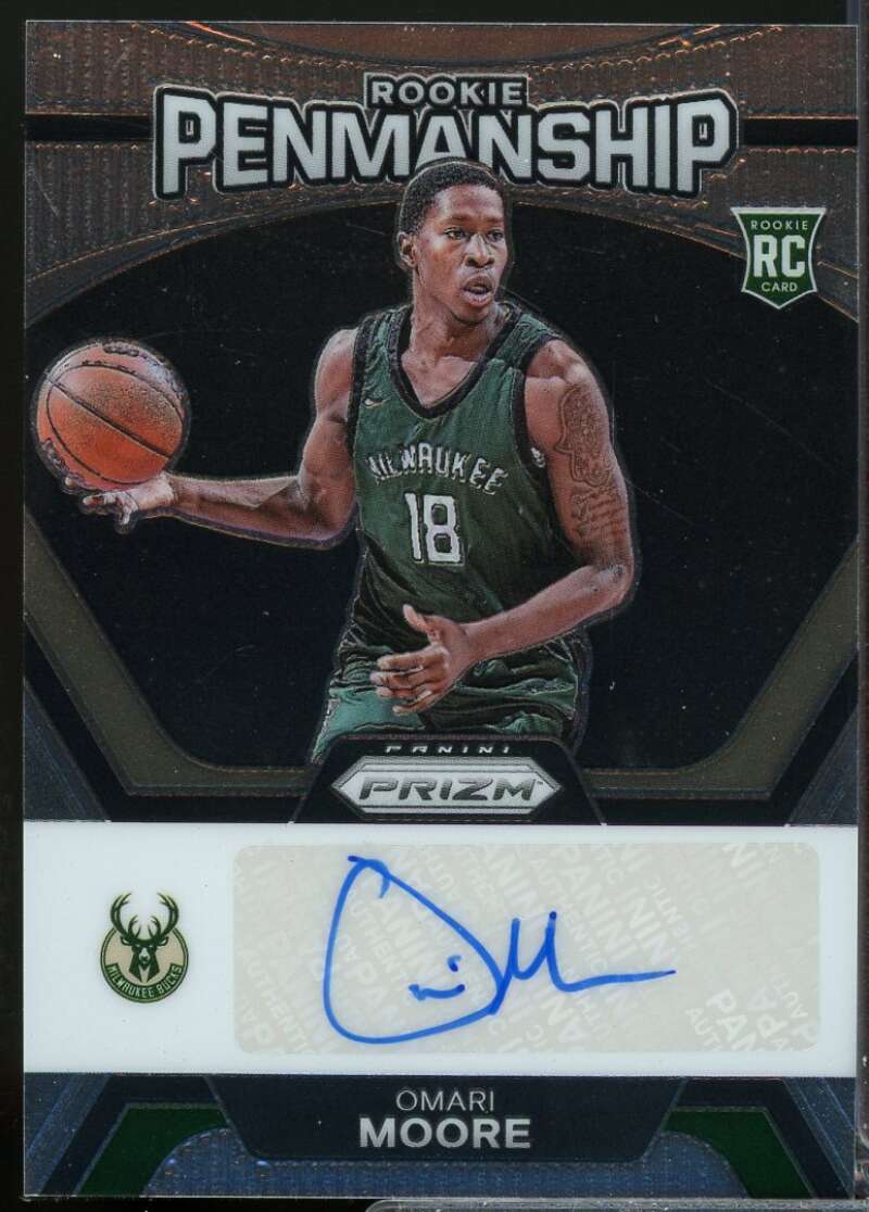 Omari Moore Card 2023-24 Panini Prizm Rookie Penmanship Autograph #48  Image 1