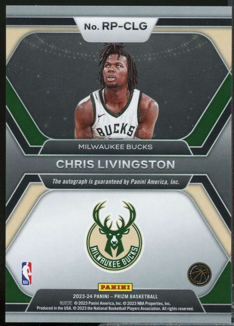 Chris Livingston Card 2023-24 Panini Prizm Rookie Penmanship Autograph #18  Image 2