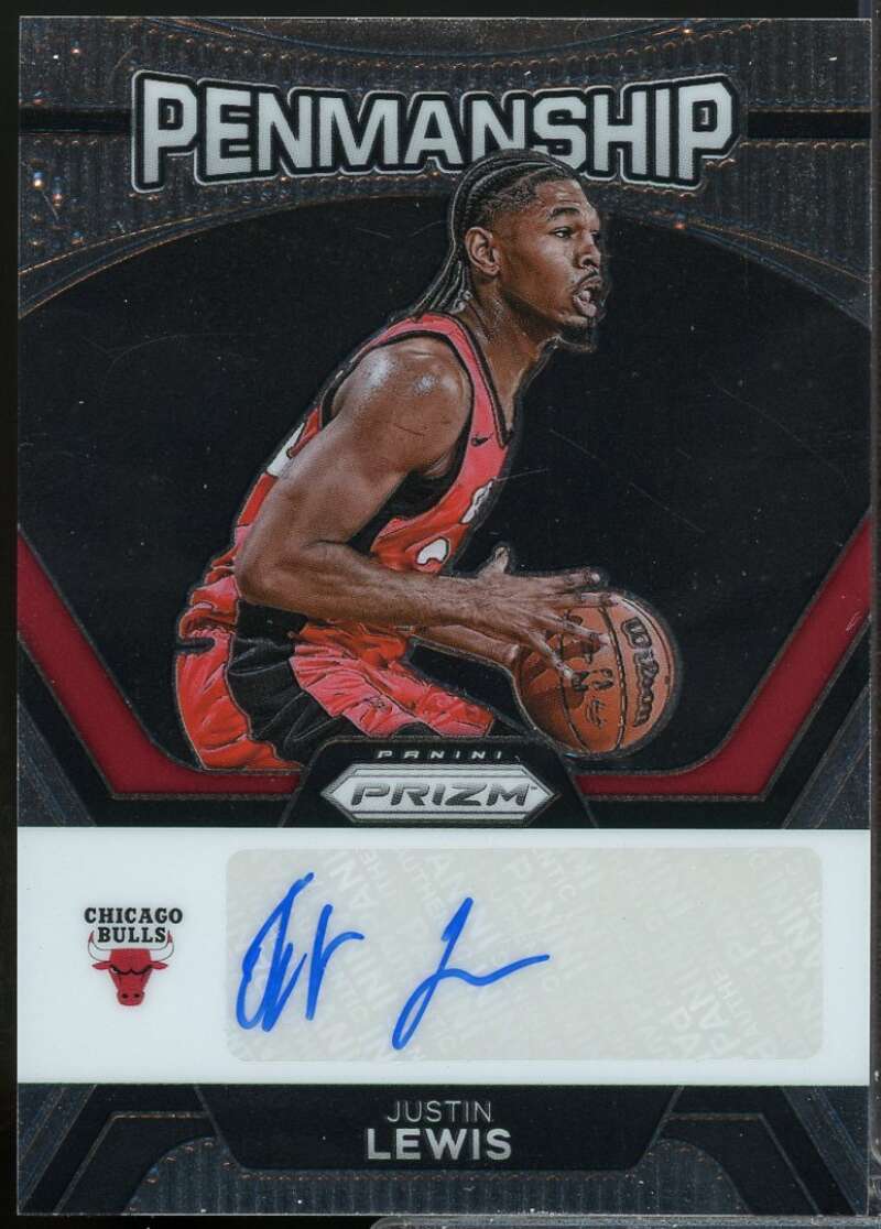Justin Lewis Card 2023-24 Panini Prizm Penmanship Autograph #43  Image 1