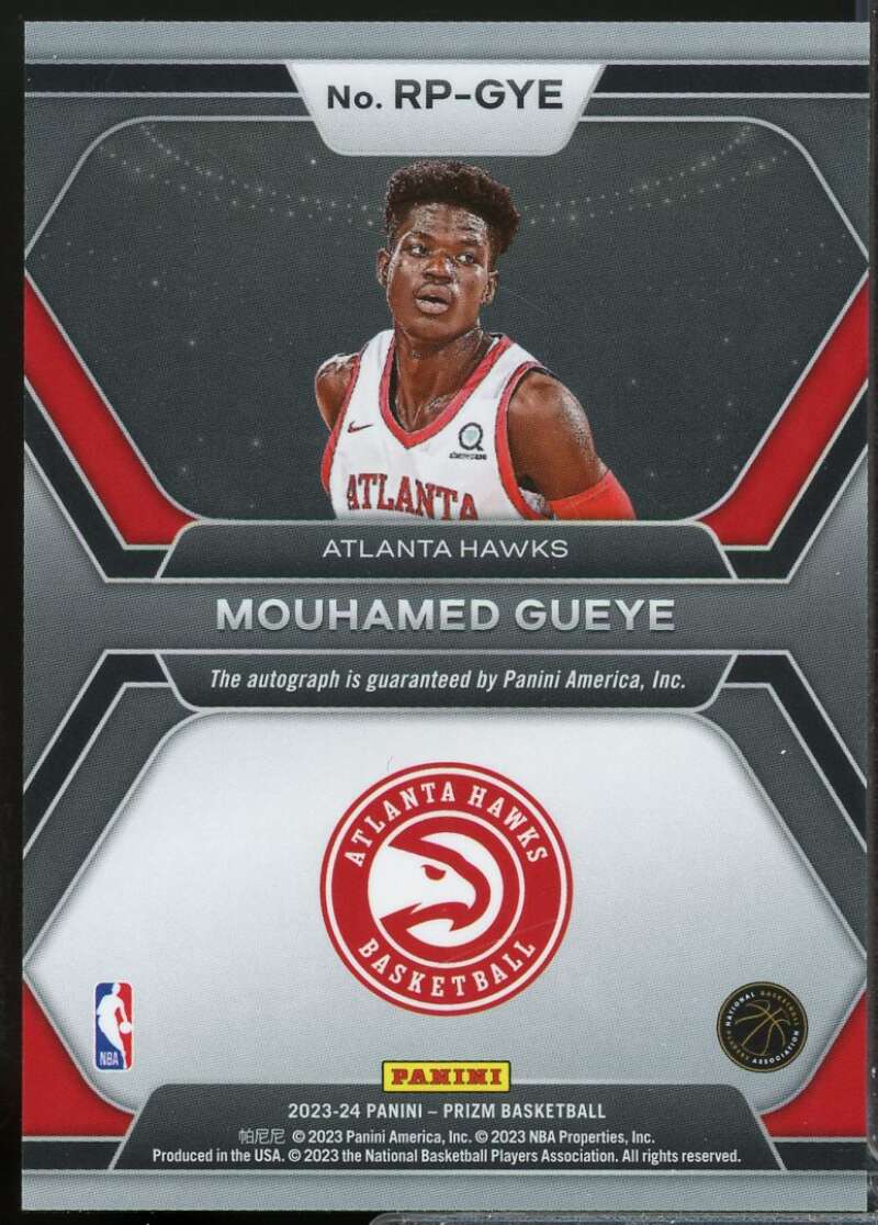 Mouhamed Gueye Card 2023-24 Panini Prizm Rookie Penmanship Autograph #20  Image 2