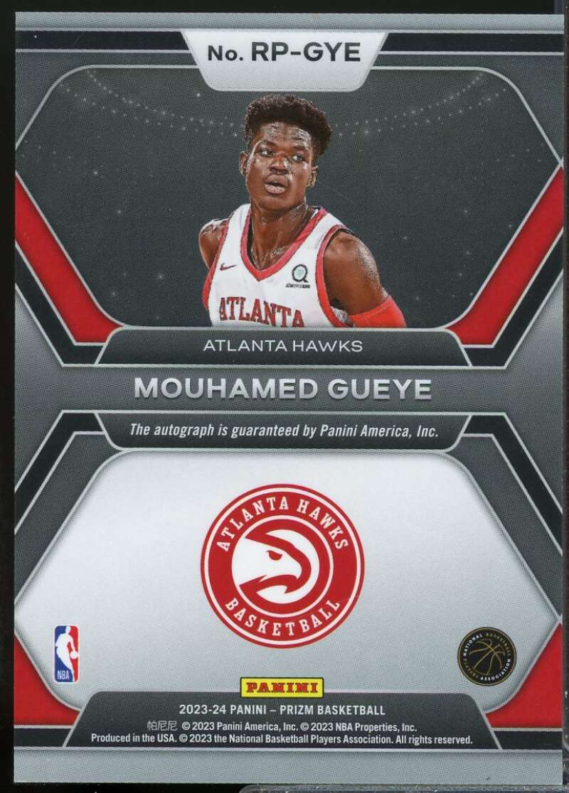Mouhamed Gueye Card 2023-24 Panini Prizm Rookie Penmanship Autograph #20  Image 2