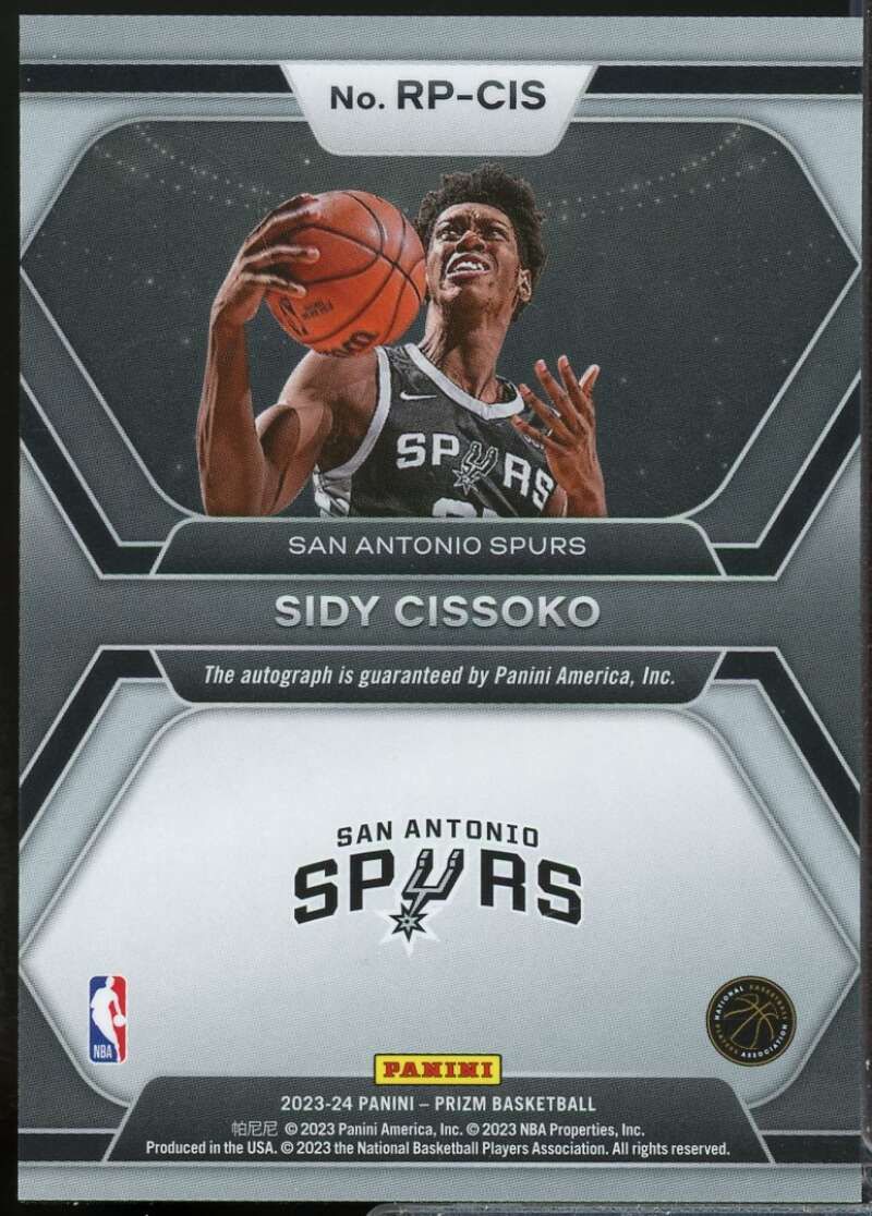 Sidy Cissoko Card 2023-24 Panini Prizm Rookie Penmanship Autograph #44  Image 2