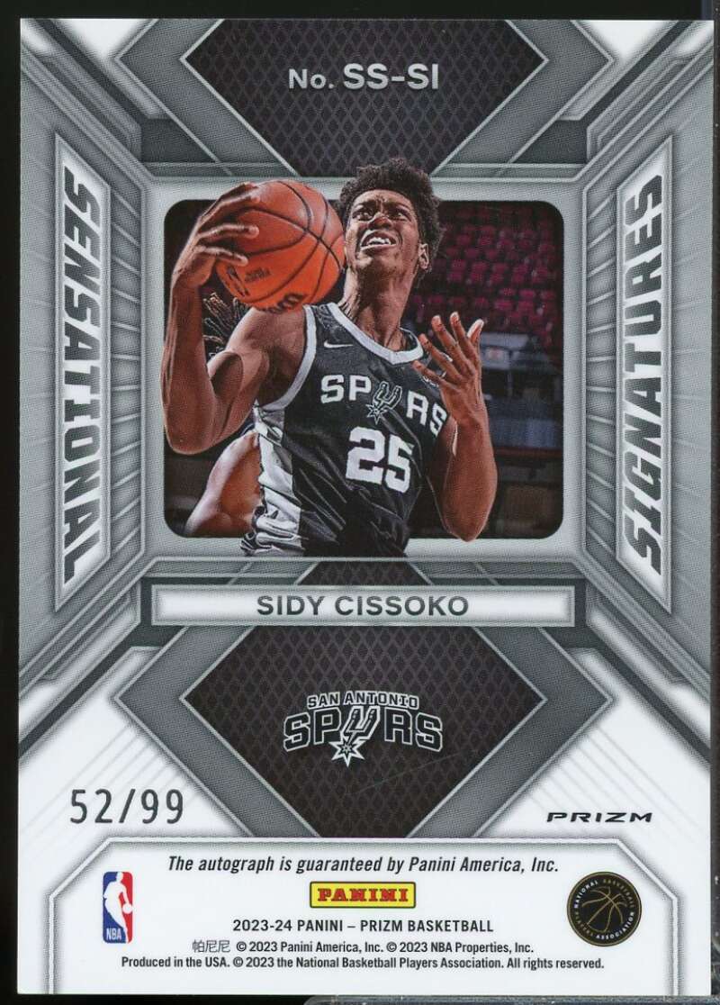 Sidy Cissoko Rookie /99 2023-24 Prizm Sensational Signatures Autograph Red #68  Image 2