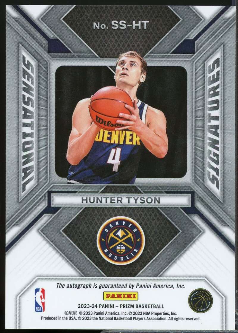 Hunter Tyson Rookie 2023-24 Panini Prizm Sensational Signatures Autograph #15  Image 2