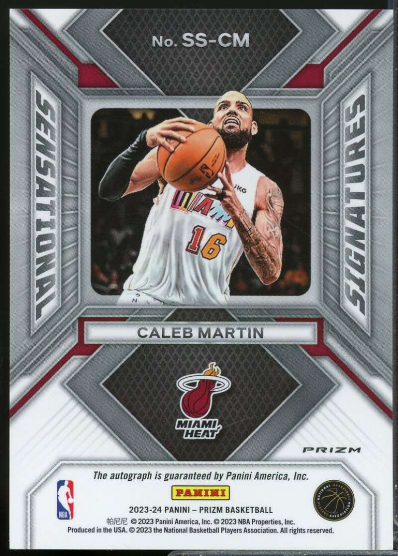 Caleb Martin 2023-24 Panini Prizm Sensational Signatures Autograph Silver #1  Image 2