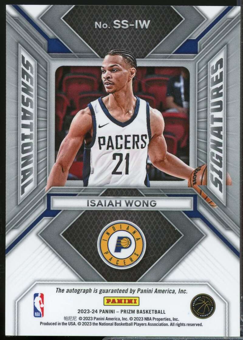 Isaiah Wong Rookie 2023-24 Panini Prizm Sensational Signatures Autograph #33  Image 2