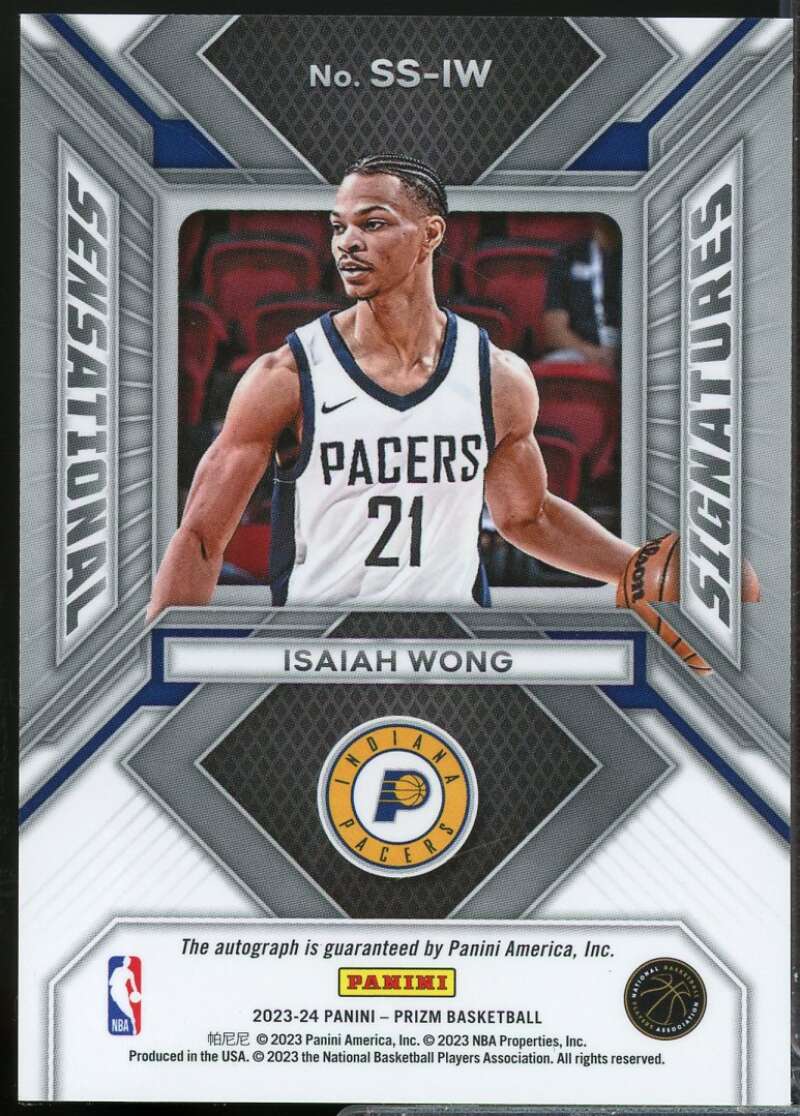 Isaiah Wong Rookie 2023-24 Panini Prizm Sensational Signatures Autograph #33  Image 2